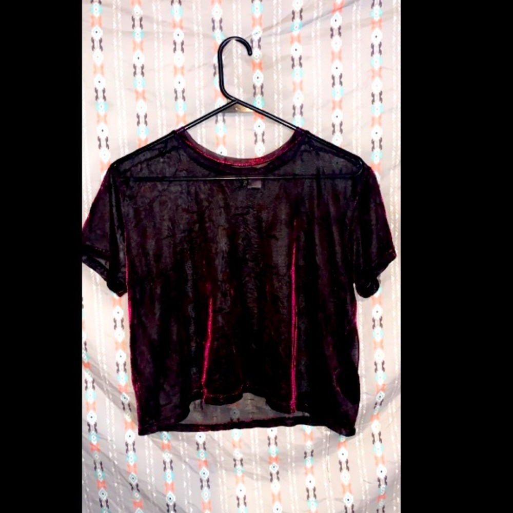 Sheer metallic crop top